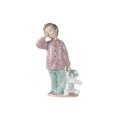 Image of NAO Sleepy Head. Porcelain Boy Figure.