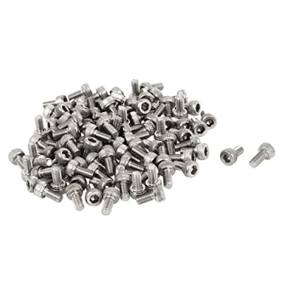 Image of sourcingmap M3x6mm 0.5mm Pitch Bolts Hex Socket Cap Knurl Head Screws 100pcs