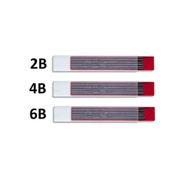 Image of Koh i noor 4190 Set of Leads 2B 4B 6B 2.0 mm Graphite for Technical Drawing and Retouching (12 each, total 36 leads)