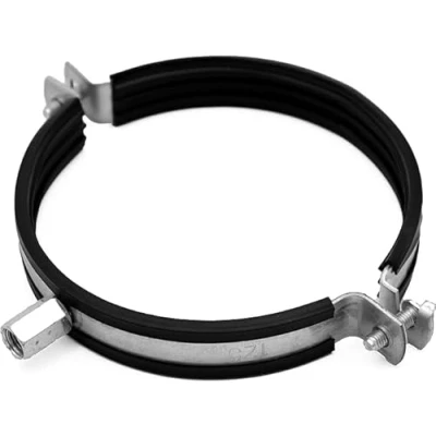 Image of H&amp;C VENT Duct Pipe Clamp Hose with Rubber Sealing Insert │Air Ventilation Mounting Bracket│Round Ducting Exhaust Holder│for Metal Plastic PVC Aluminium and Draining Pipes (Ø 100 mm / 3.9&quot;)
