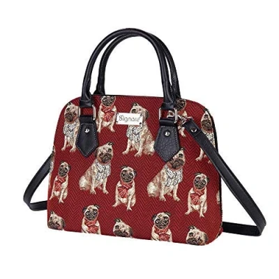Image of Signare Tapestry Handbags Shoulder bag and Crossbody Bags for Women with Animal Design(Pug, CONV PUG)