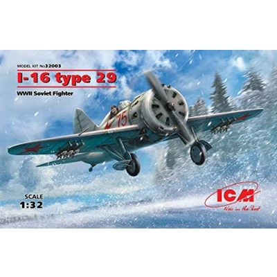 Image of ICM ICM32003 1:32 I 16 Type 29 WWII Soviet Fighter, Black
