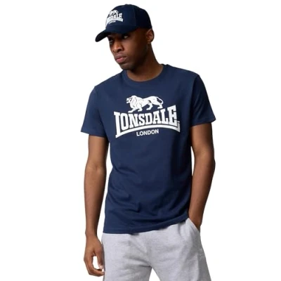 Image of Lonsdale Men&#039;s St Erney T Shirt Navy