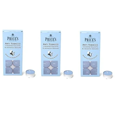 Image of Price&#039;s Candles Anti Tobacco Candle Tea Lights 10 Pack x 3 (30 Candles)