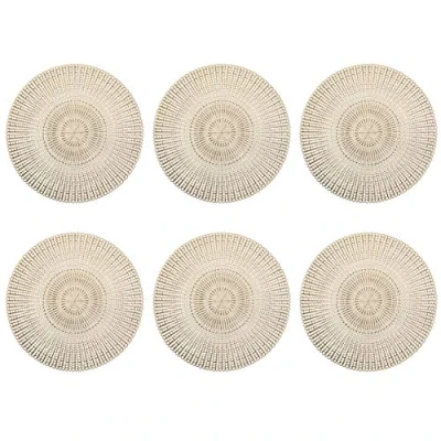 Image of Zeller &#039;Cut Out&#039; Set Of 6 Pvc Place Mat, Round, Gold