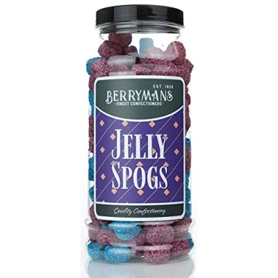 Image of Original Jelly Spogs Retro Sweets Gift Jar By Berrymans Sweet Shop Classic Sweets, Traditional Taste.