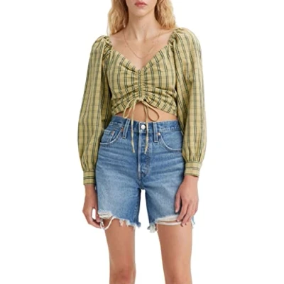 Image of Levi&#039;s Women&#039;s Devin Blouse, Zelda Plaid Weeping Willow, S