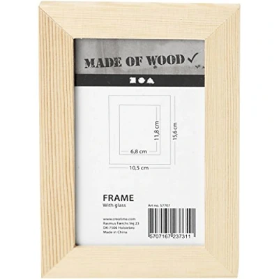 Image of Creativ 10.5 x 16 cm 1 Piece Wooden Frame with Glass