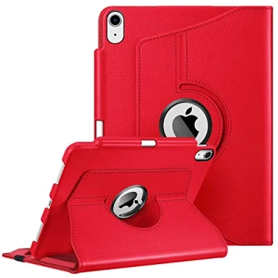 Image of Fintie iPad Air 4 10.9 Inch 2020 Case with Pen Holder, 2nd Generation Stand, 360 Degree Rotating Stand Auto Sleep/Wake Function for 4th Red