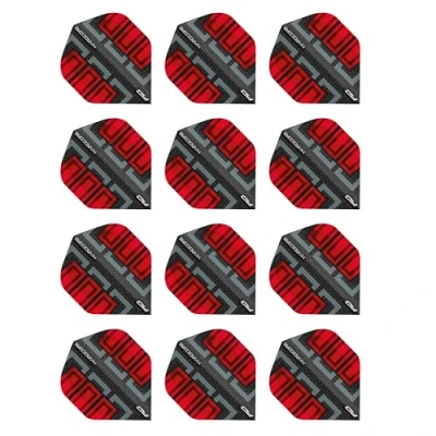 Image of Red DRAGON Hardcore Radical Black &amp; Blocks Dart Flights 4 Sets Per Pack (12 in total)