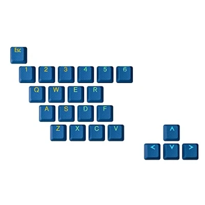 Image of Ranked Rubber Keycap Set Double shot Translucent OEM Profile for Mechanical Gaming Keyboard (Skydiver, 23 Keys)