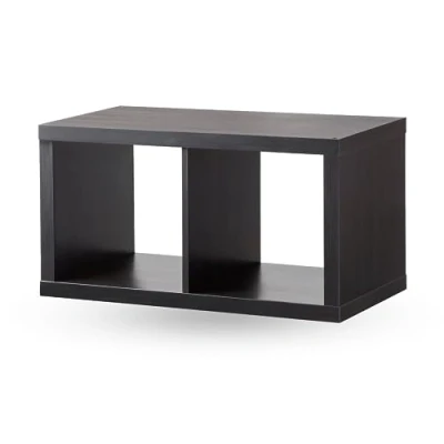 Image of MAC KALLAX 2 Shelving Unit, Cube Storage Square Unit Large Solution Perfect For Basket or Boxes, Home, Office Furniture, Living Room, 77x42 CM (Black Brown)