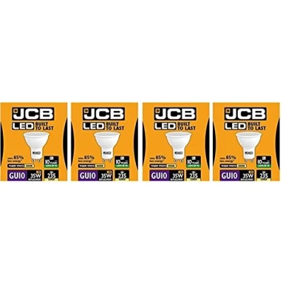 Image of 4 X JCB 3w = 35w LED GU10 3000k 100deg Warm White [Energy Class A+]