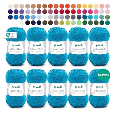 Image of Grundl Hand Knitting Yarn, Cotton, Petrol, 10 x 50g