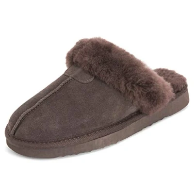 Image of Polar Womens Real Suede Australian Winter Warm Mules 5 BRO38 YC0214