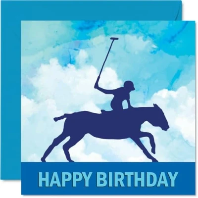 Image of Polo Sport Birthday Cards Boys in Sports Happy Card for Boy Son Brother Grandson Nephew Uncle Cousin, 145mm x Bday Greeting