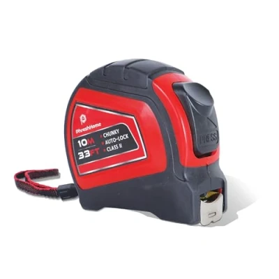 Image of Tape Measure 10m 33ft, Retractable Measuring Tape, Auto Lock, Extra Wide 25mm with Metal Belt Clip