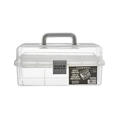 Image of Daler Rowney Artists&#039; White Caddy Carry Storage Box for Art Supplies, 33 x 20 15cm, Ideal Professional Artists &amp; Students