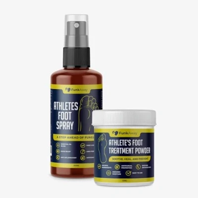 Image of Athlete’s Foot Spray &amp; Powder Bundle Dual Action Relief for Itchy, Cracked Skin Antifungal, Soothing Formula with Essential Oils Absorbs Moisture, Eliminates Odor, Easy to Use 200ml + 100g