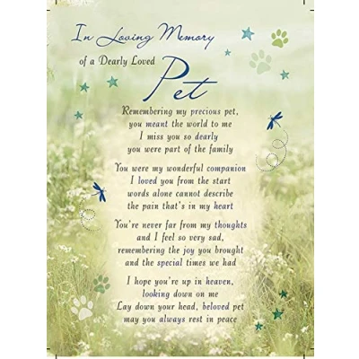 Image of Regal Publishing Memorial Card Pet 120 x 165 mm