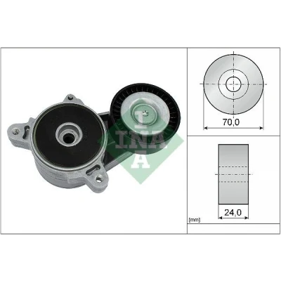 Image of 1345A013 Tensioner Lever, v ribbed belt INA 534 0361 10 70mm 24mm MITSUBISHI: Outlander 2 SUV