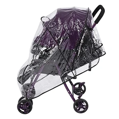 Image of ViaGasaFamido Stroll Rain Cover, Baby Stroller Accessories Transparent Rainproof Waterproof Cover Dust Shield Protect from Rain, Snow,Safety Seats and