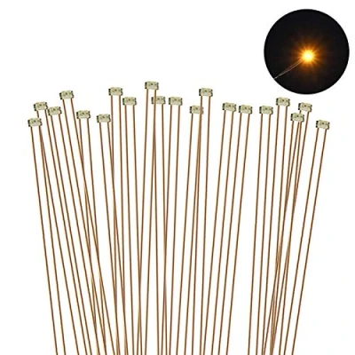 Image of Evemodel C0402Y 20pcs Pre soldered micro 0.1mm Copper Wired YELLOW SMD Led 0402