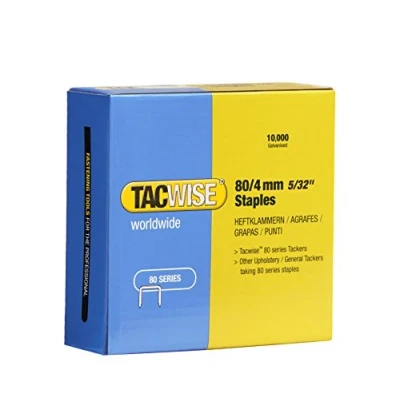 Image of Tacwise 0380 Type 80 / 4 mm Galvanised Upholstery Staples, Pack of 10,000