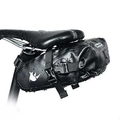 Image of XPhonew Bike Saddle Bag, Adjustable Waterproof Seat Pack Pannier Storage Bag Mountain Road MTB Bicycle Cycling PU Repair Tools Pocket Riding Pouch