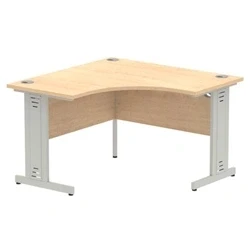 Image of Impulse 1200mm Corner Desk Maple Top Silver Cable Managed Leg