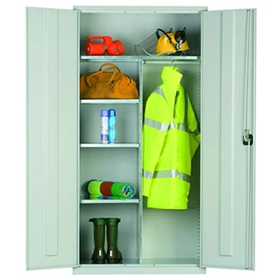 Image of The Products Store PPE Clothing and Equipment Cupboard Industrial Commercial Storage 1830mm High x 915mm Wide 457mm Deep (Grey Standard)