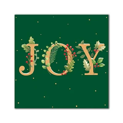 Image of Pack of 8 Festive Joy Green Marie Curie Charity Christmas Cards Xmas 556973