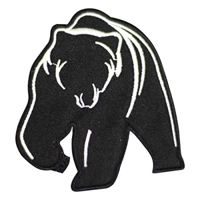 Image of Grizzly Bear Black Iron On Patch Sew Embroidered Patch/Badge for Clothes Shirts Jeans etc