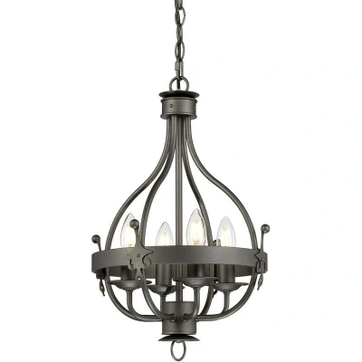 Image of Windsor Chandelier 4 Light Graphite Finish, E14
