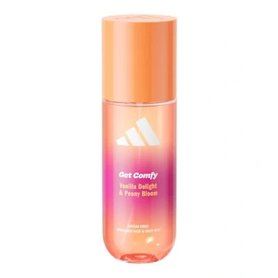 Image of adidas Vibes Get Comfy Fragrance Hair &amp; Body Mist, Ambery with Notes of Vanilla Delight Peony Bloom, Mood Boosting, For Any Occasion, 150ml