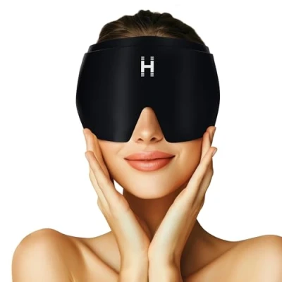 Image of HoMedics Hot and Cold Relief Gel Head Sleeve Cap, Super Soft Fabric Hydro Filling for Compression, Comfort Relaxation, Black