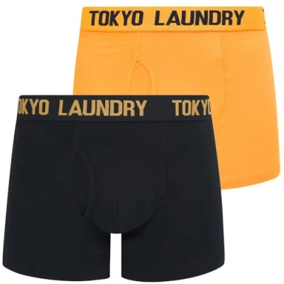 Image of Tokyo Laundry Men&#039;s Hillside 2 Pack Stretch Cotton Boxer Shorts