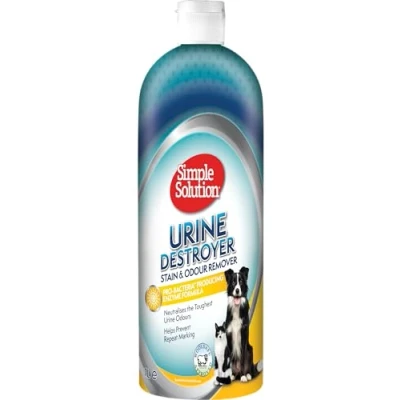 Image of Simple Solution Urine Destroyer Enzymatic Cleaner, Pet Stain and Odour Remover with Pro bacteria Cleaning Power 1 Ltrs