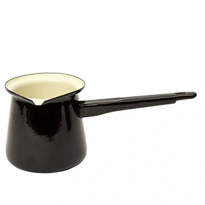 Image of Black Turkish Coffee Pot Enamelled Steel 400ml (Pack of 2)