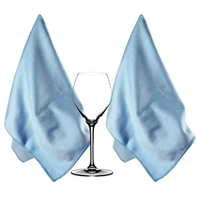 Image of HIDMD Extra Large Microfiber Glass Polishing Cloths Cleaning Cloth Streak Free Lint Bar Towel 40 X 60cm 2 Pack Blue