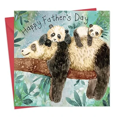 Image of Twizler Father&#039;s Day Card Dad Panda Fathers from Daughter Father Son
