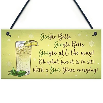 Image of RED OCEAN Novelty Gin Sign Bar Signs And Plaques Funny Gifts For Women Alcohol Gift