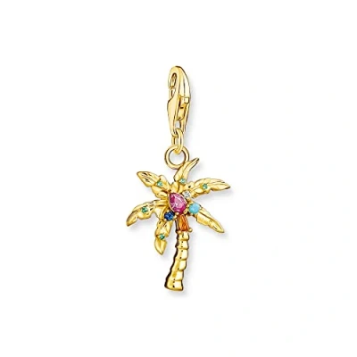 Image of Thomas Sabo Women Charm Pendant Palm Tree Gold 18K Yellow Plating, 925 Sterling Silver 1934 488 7