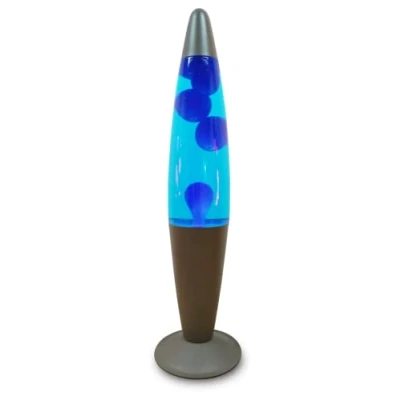Image of Trendi®16 Inches Tall / Aluminium Base /Soothing Motion /Lamp for /Relaxation/Room Decoration/Cable 1.6m (Blue Wax/Light Blue Liquid)