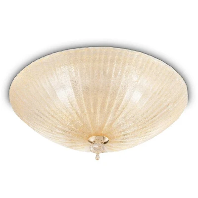 Image of Shell 6 Light Indoor Wall / Ceiling Gold with Amber Glass, E27