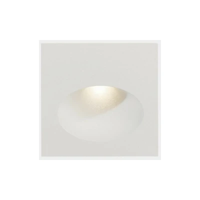 Image of Bat Outdoor LED Recessed Wall Light Square White IP65 2.2W 3000K