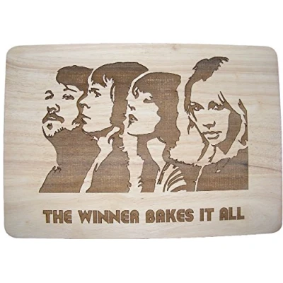 Image of ABBA Inspired Gift Wooden Chopping Cutting Cheese Board by FASTCRAFT UK (Premium Hardwood 30x20x1.5 cm)