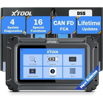 Image of XTOOL D5S OBD2 Scanner 2024 Code Reader for Cars &amp; Trucks with 15 Reset, Crank Sensor Relearn, FCA AutoAuth, CAN FD GM, Engine ABS SRS Transmission Car Diagnostic Tool, Lifetime Free Update