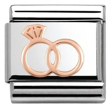 Image of Nomination Rose Gold Wedding Rings Charm