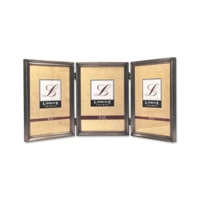 Image of Lawrence Frames Bead Border Design, 5x7 Triple, Pewter